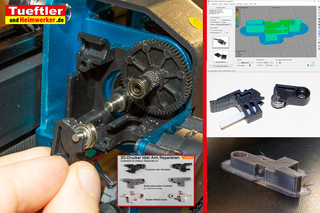 Artillery Sidewinder-X1 – Gebrochener Idler Arm reparieren und verbessern