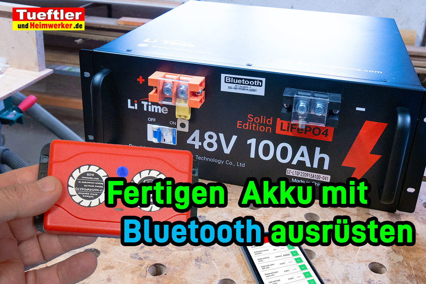 Daly Active Balancer m. Bluetooth in Akku einbauen u. konfigurieren