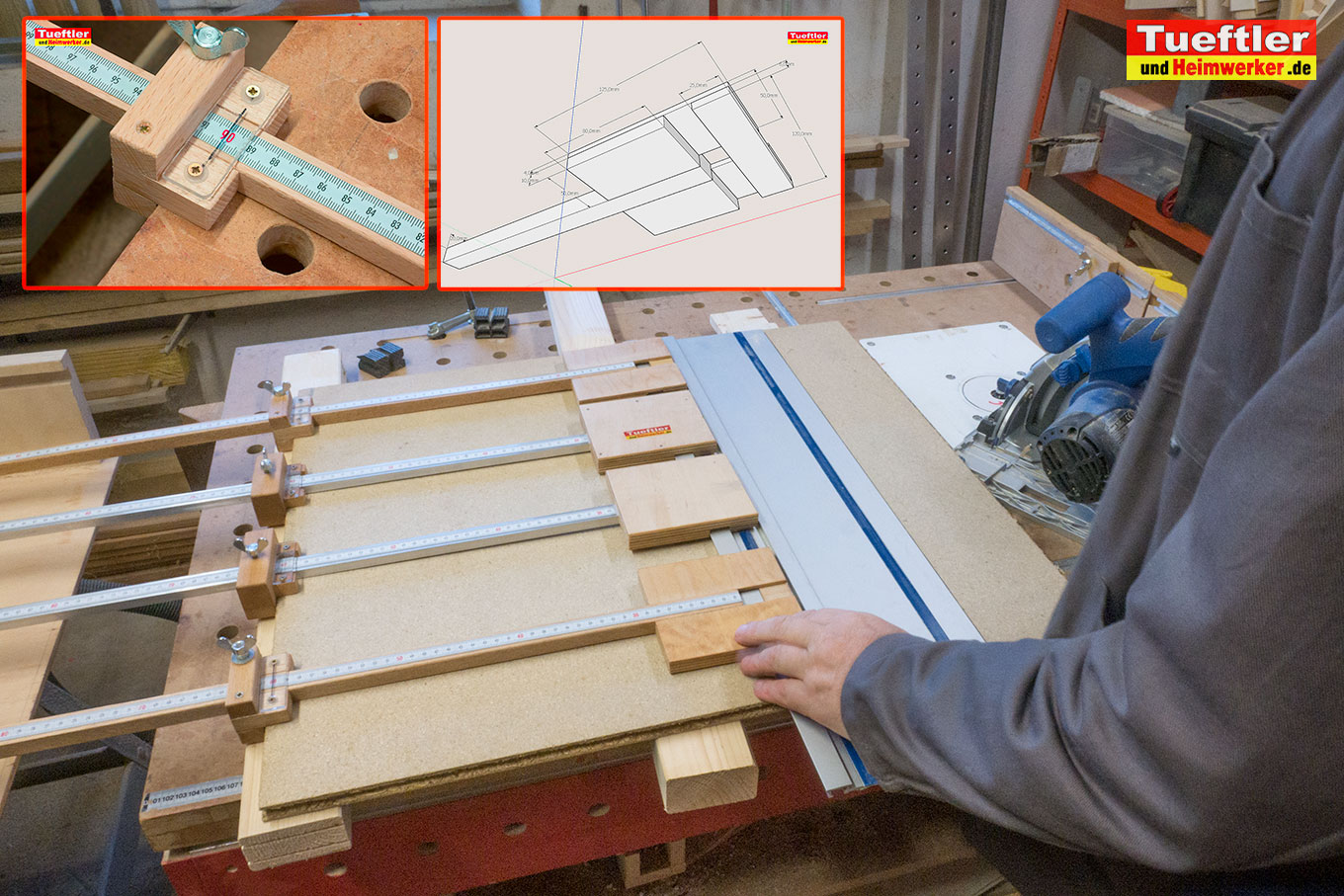 Maßanschlagschiene bzw. Längenanschlag für Führungsschiene bauen